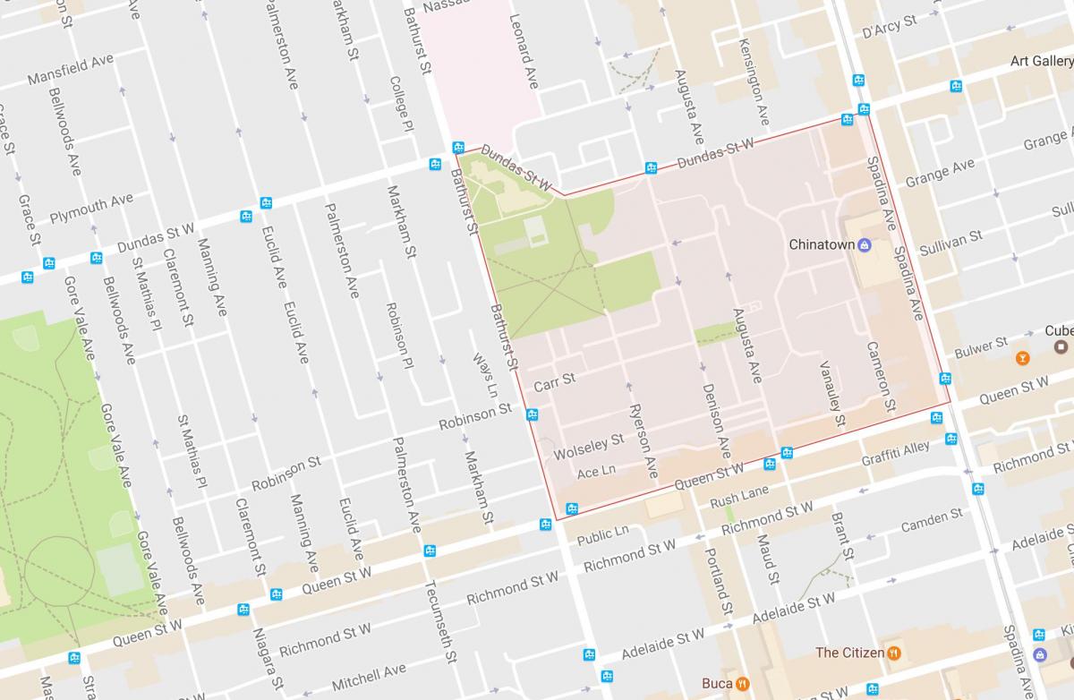 Karta över Alexandra park stadsdelen Toronto