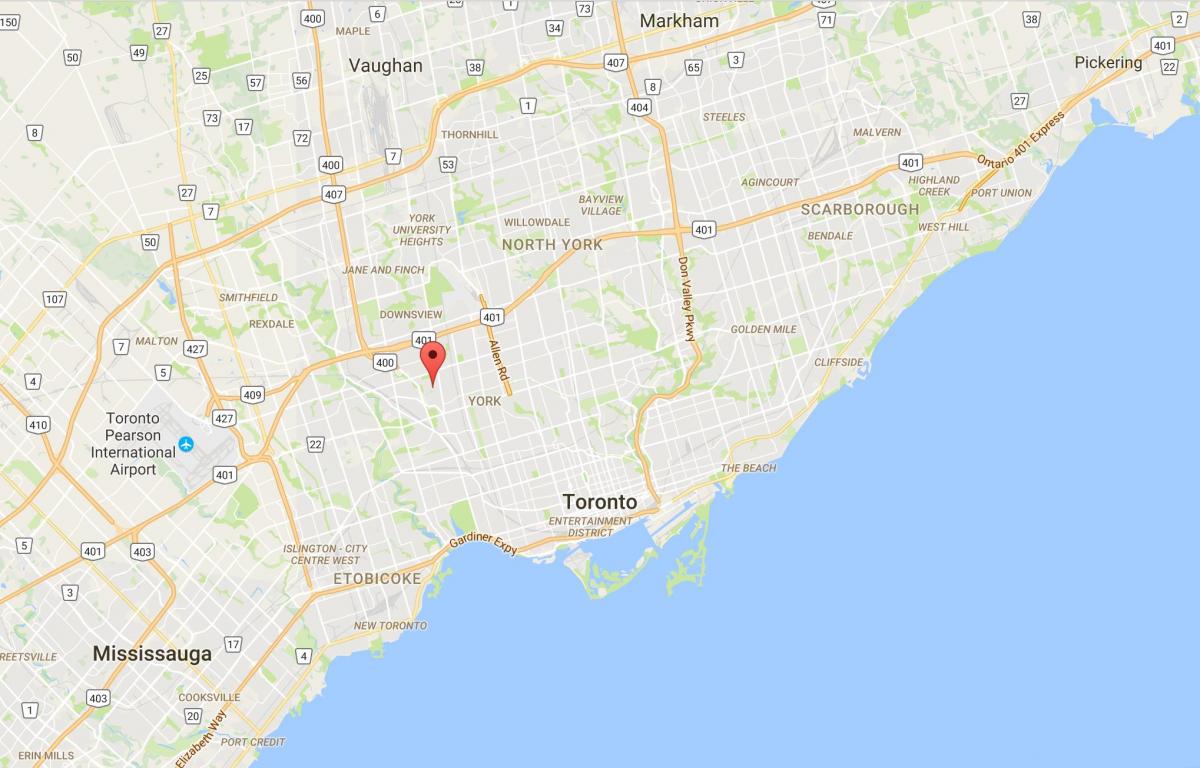 Karta över Amesbury distriktet Toronto