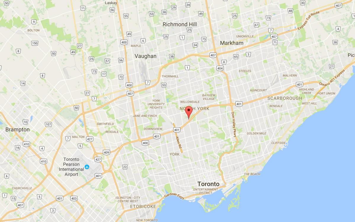 Karta över Armour Höjder distriktet Toronto