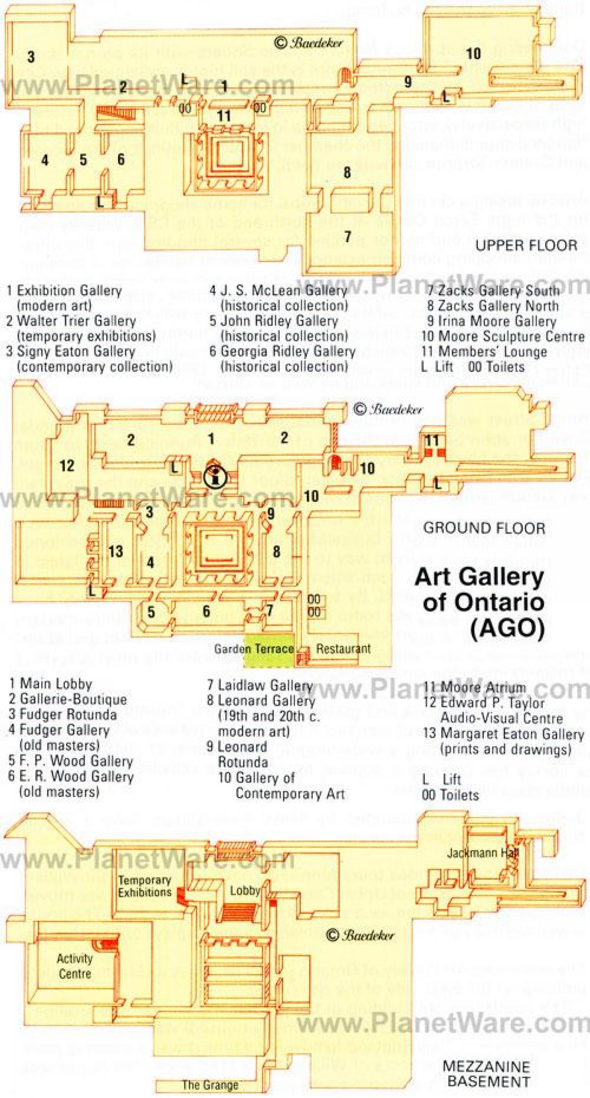 Karta över Art Gallery of Ontario