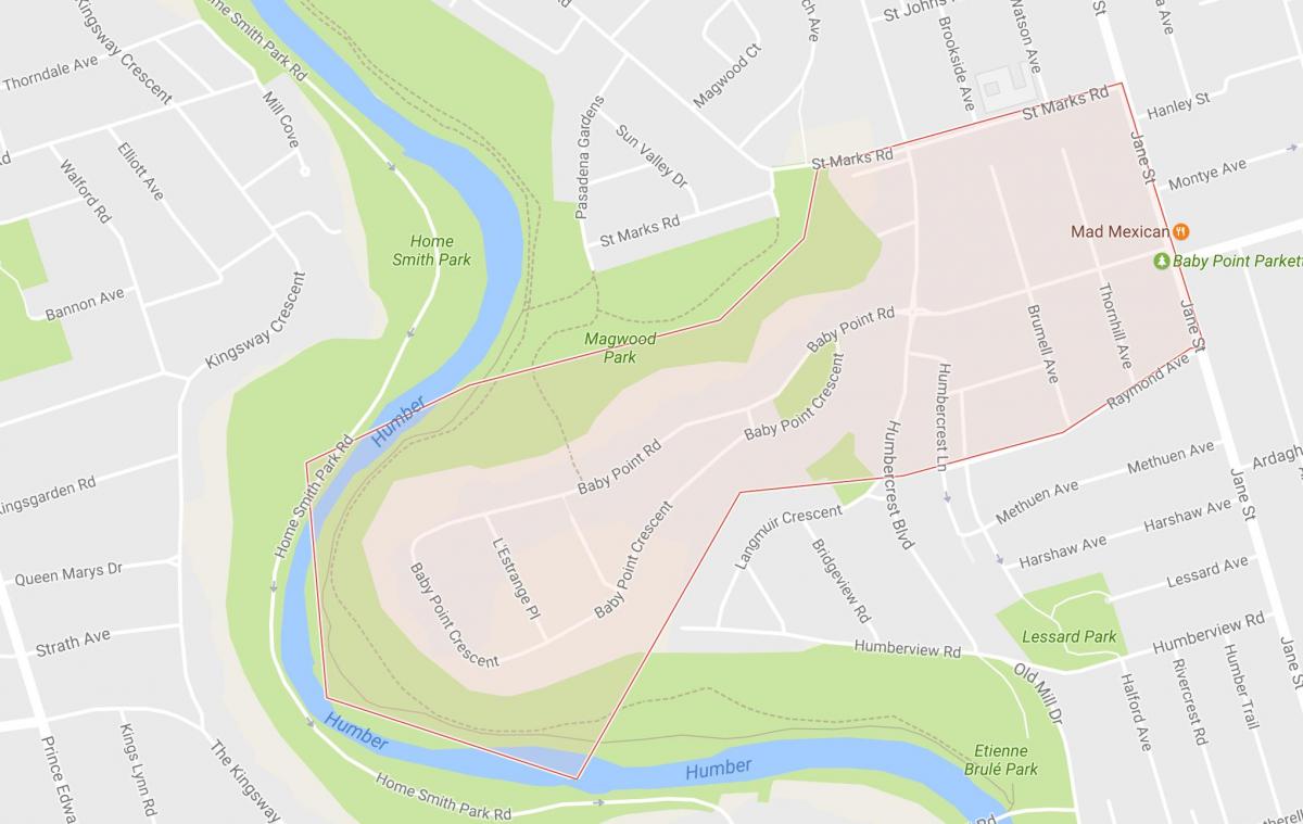 Karta över Barnet Point kvarter Toronto
