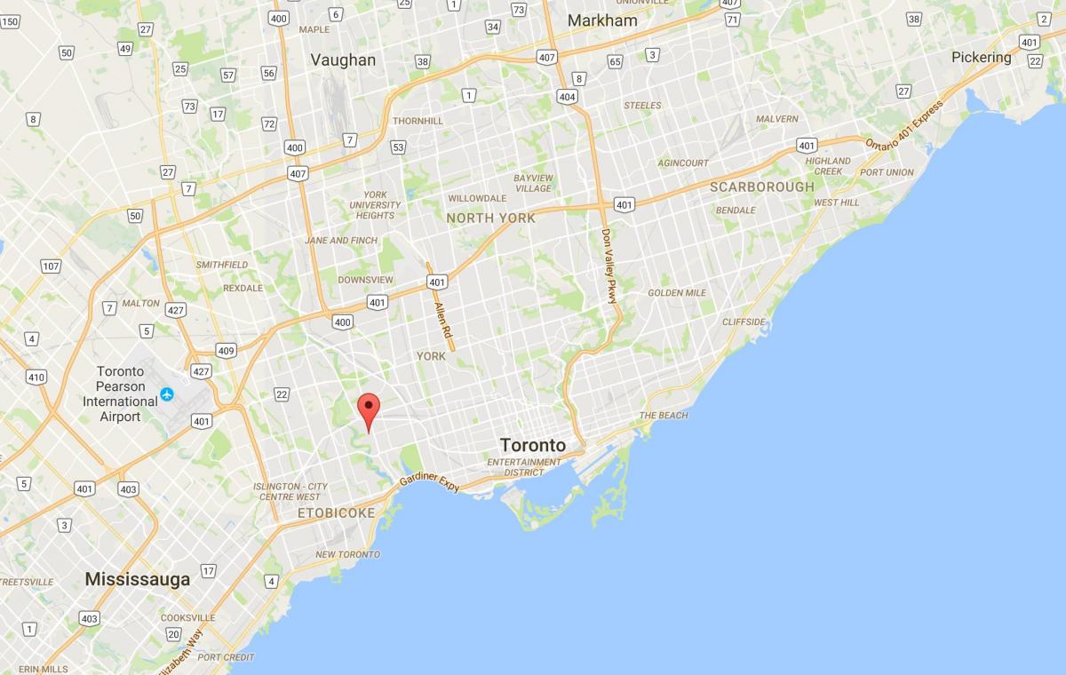 Karta över Barnet Point-distriktet Toronto