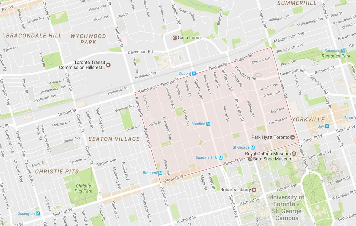 Karta i Bilaga grannskapet Toronto