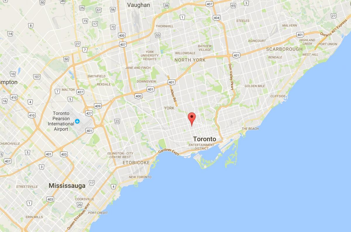 Karta i Bilaga distriktet Toronto