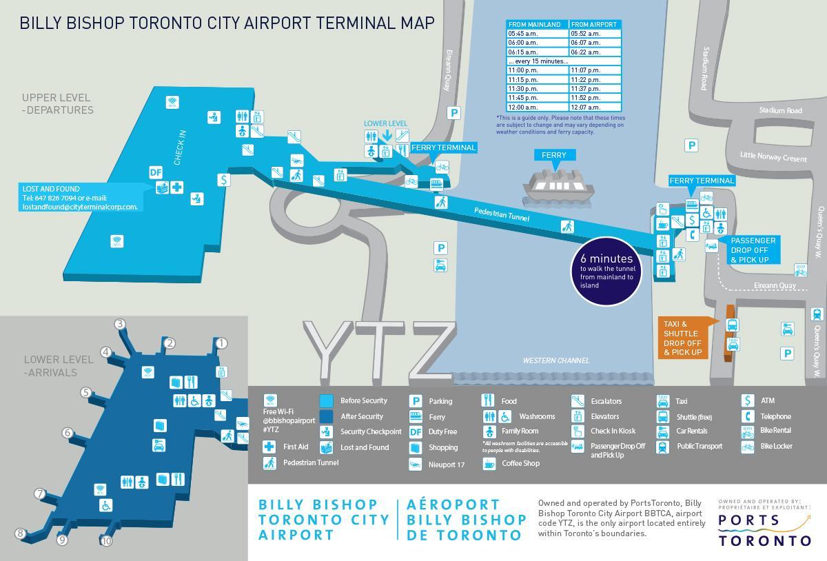 Karta över Billy Bishop Toronto city airport