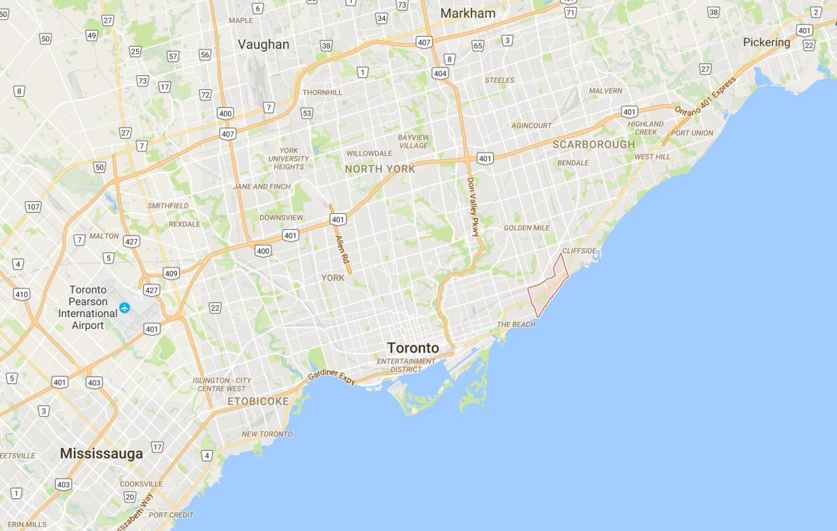 Karta av Björk Klippa distriktet Toronto