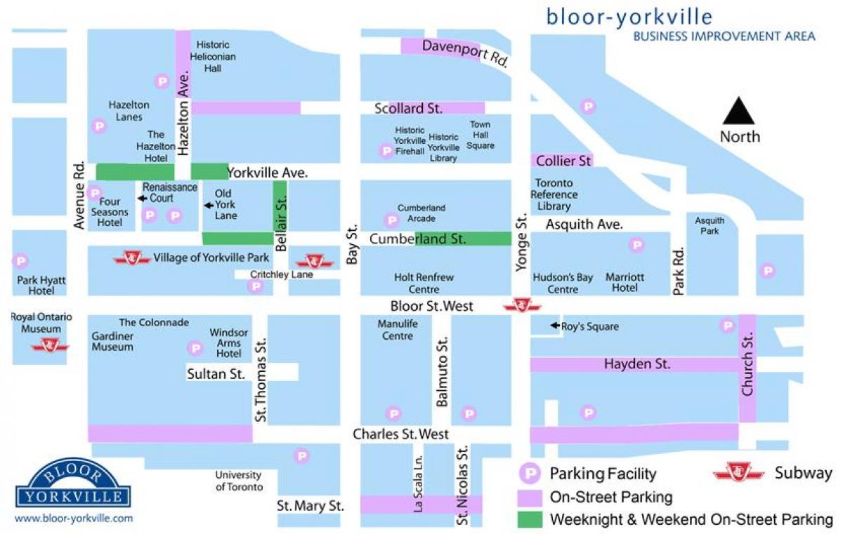Karta över Bloor Yorkville parkering