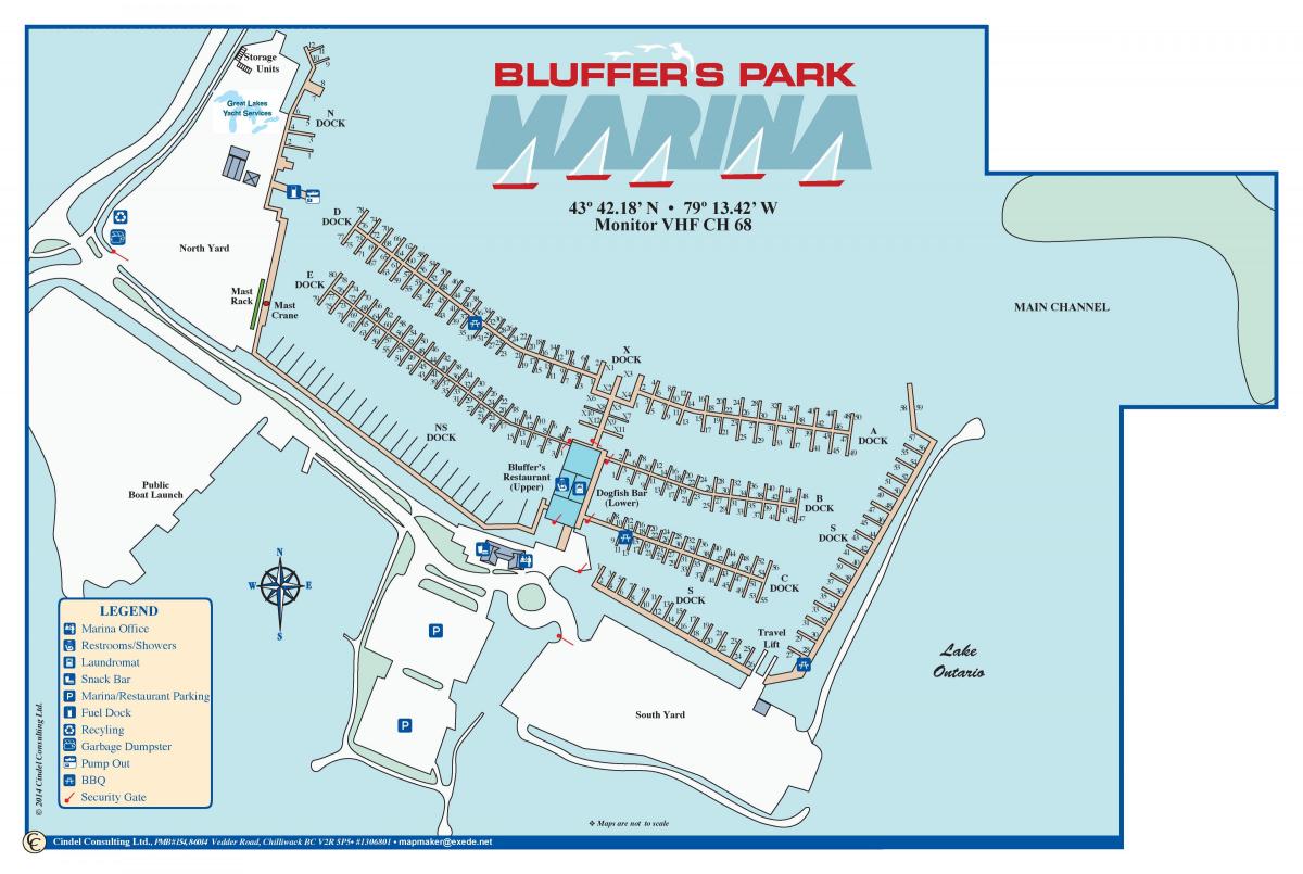Karta över Bluffare s Park Marina