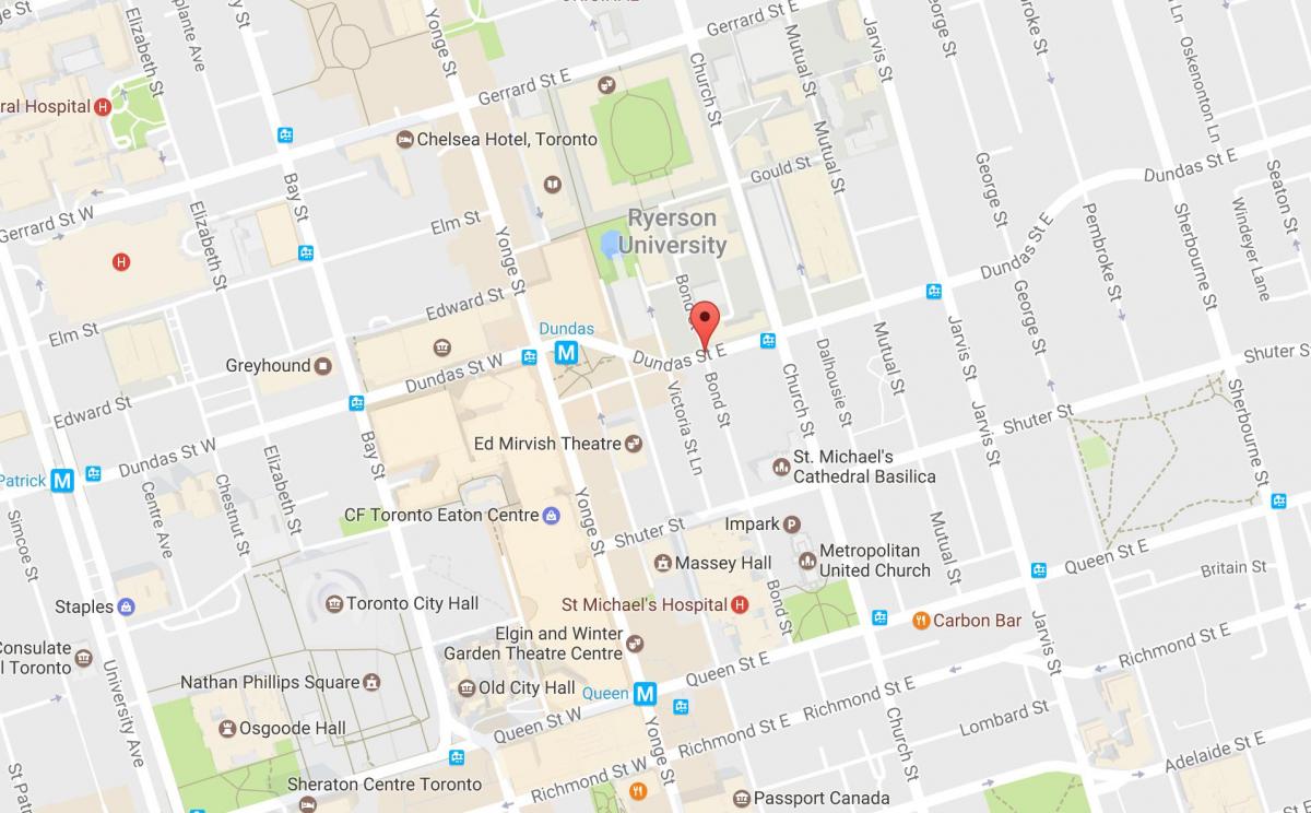 Karta på Bond street Toronto