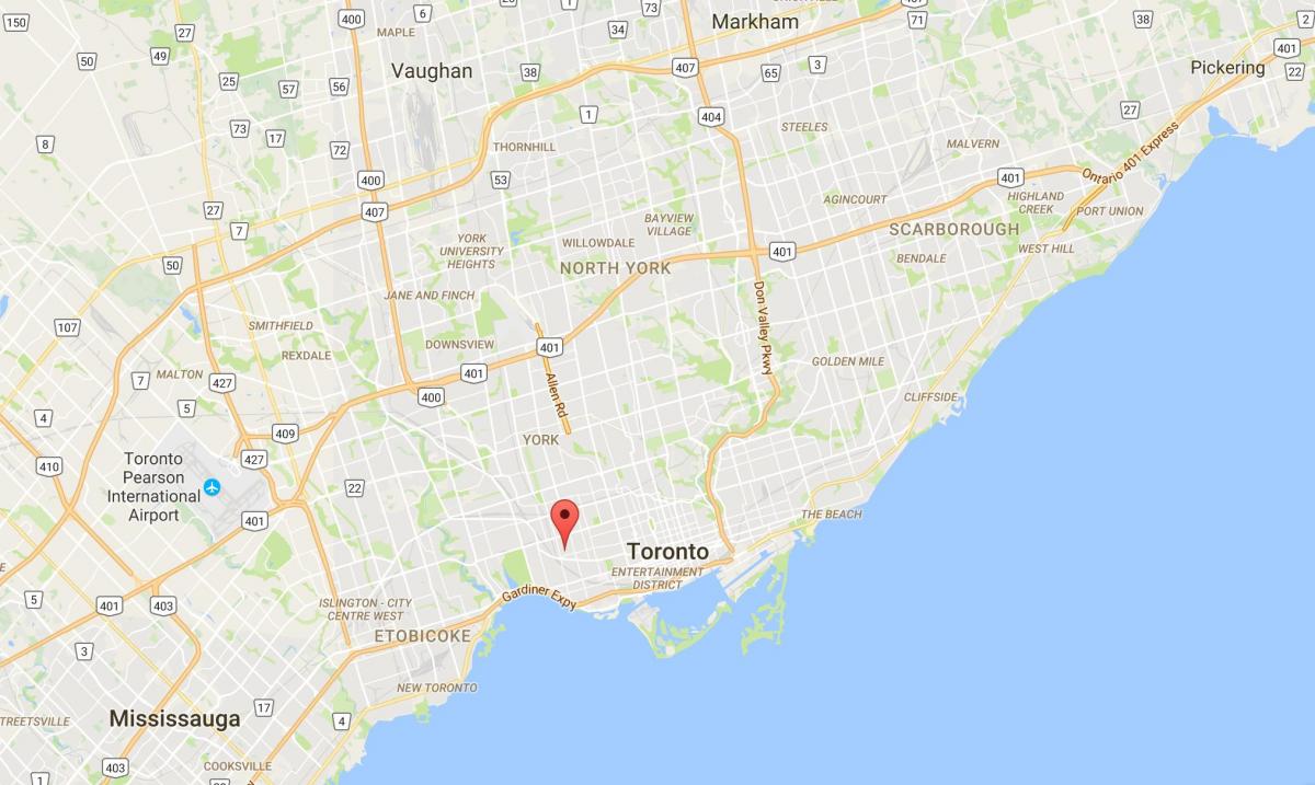 Karta över Brockton Village distriktet Toronto