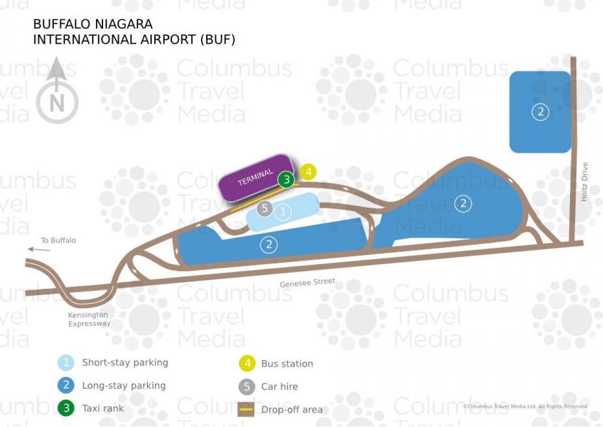 Karta över Buffalo Niagara internationell flygplats