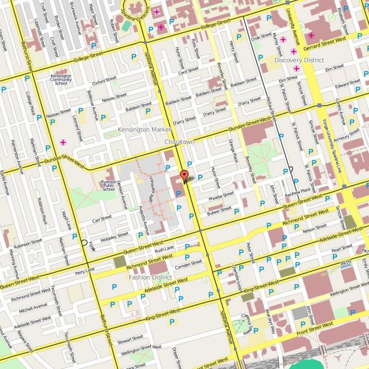 Karta över Chinatown i Toronto