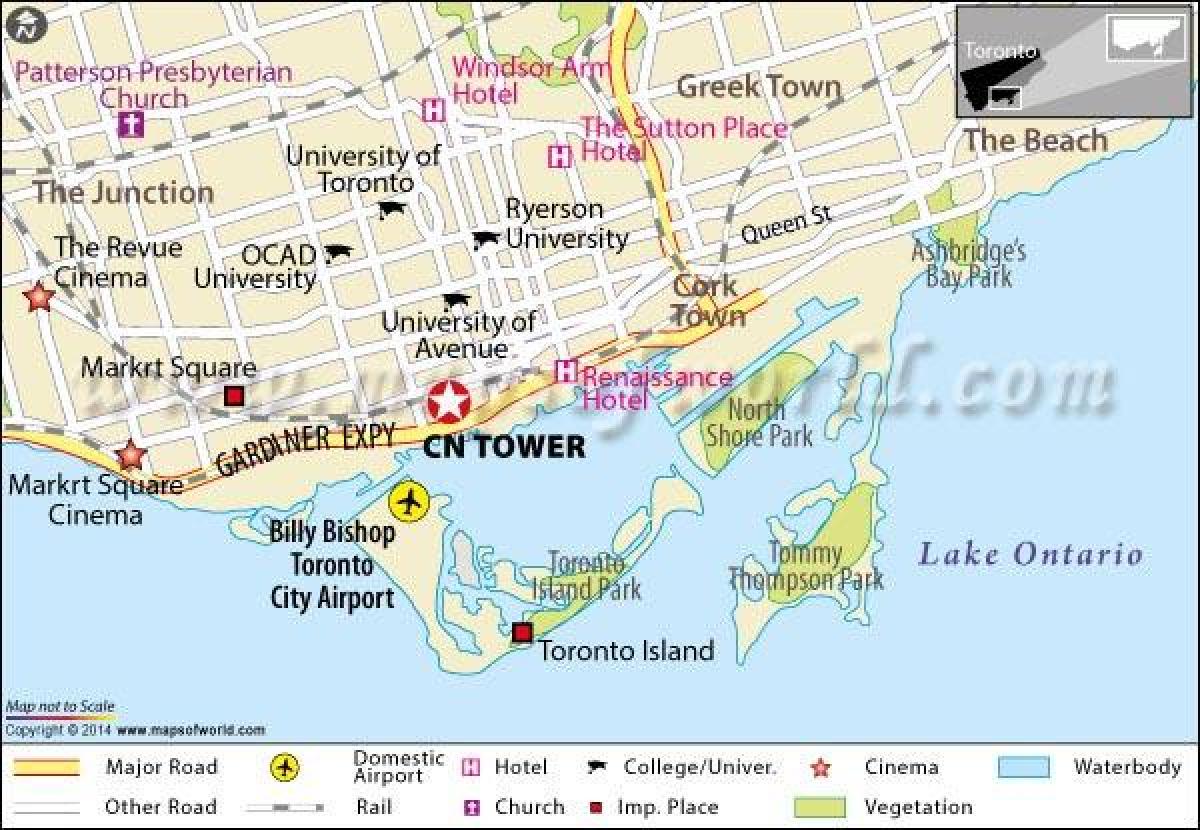 Karta över CN tower i Toronto
