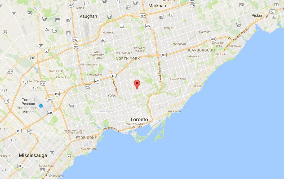 Karta över Davisville Byn distriktet Toronto