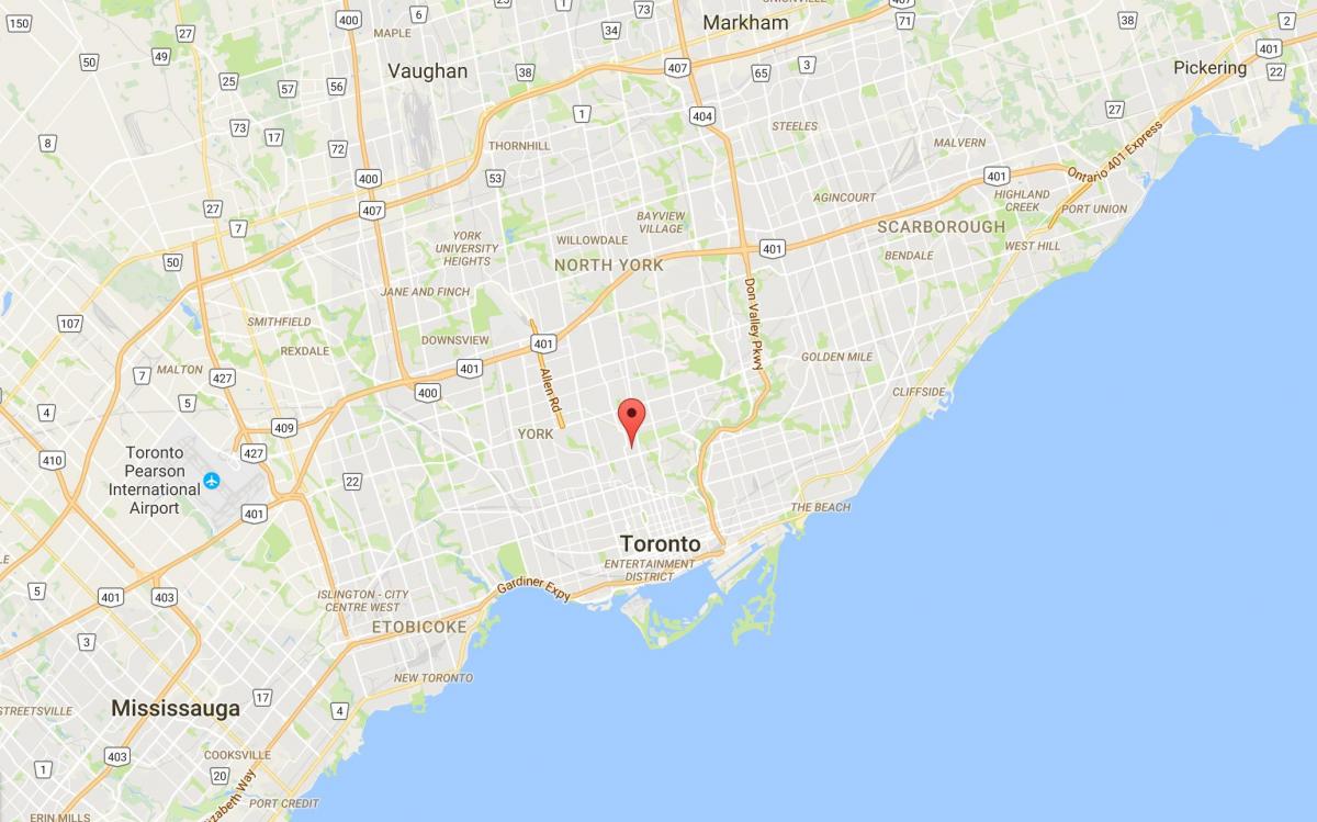 Karta över Deer Park district Toronto