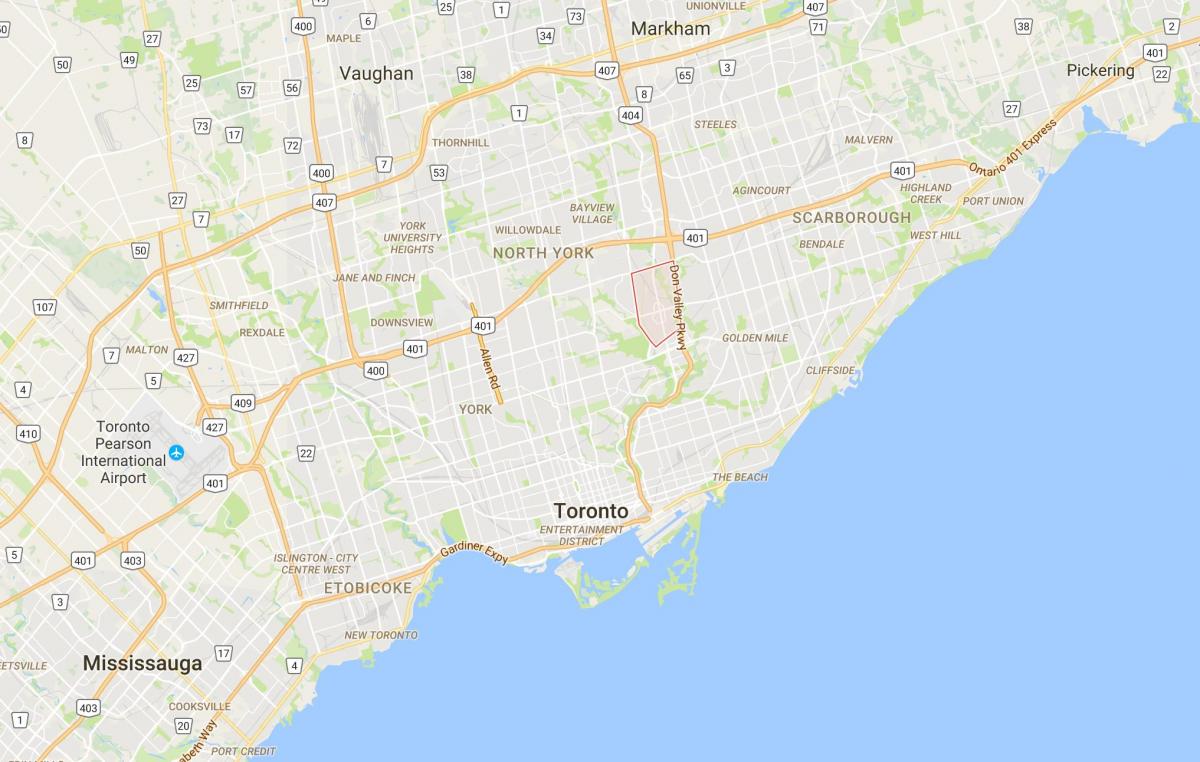 Karta över Don Mills i distriktet Toronto