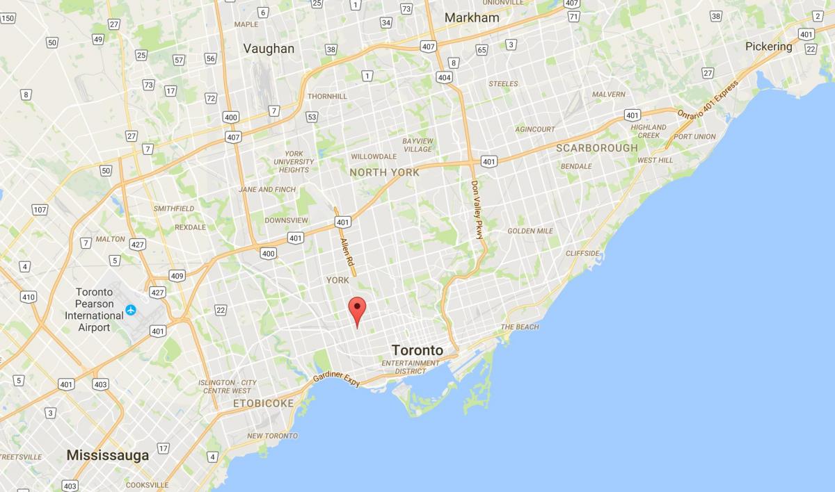 Karta över Dovercourt Park district Toronto