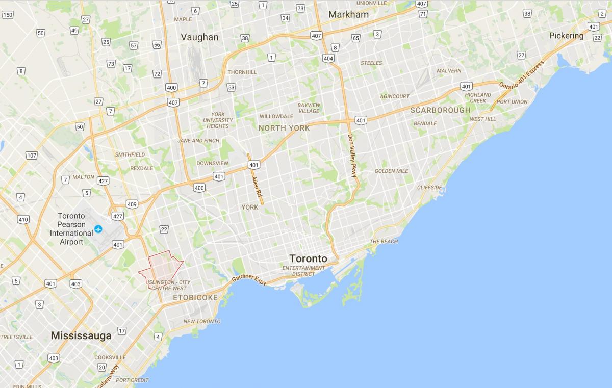 Karta över Eatonville distriktet Toronto