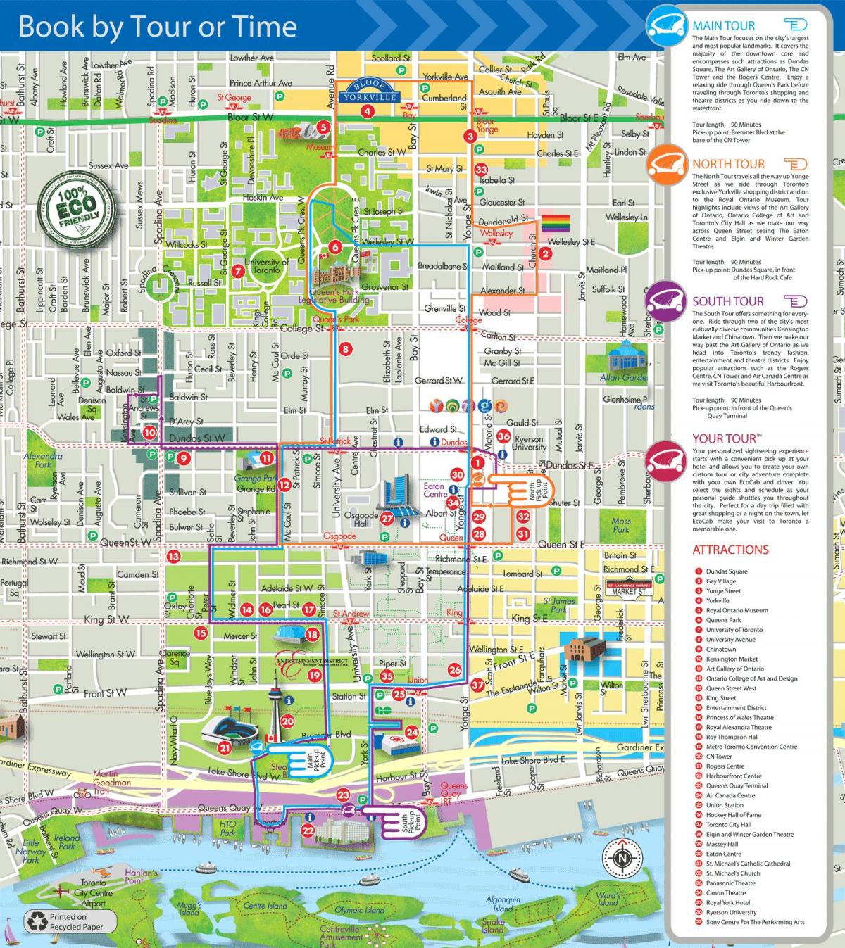 Karta över Eko cab turer Toronto