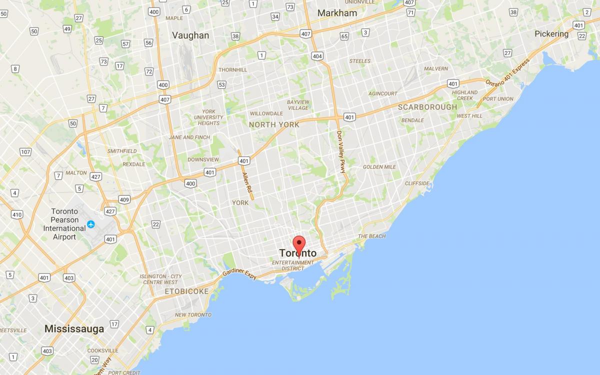 Karta över Finansiella Distriktet distriktet Toronto
