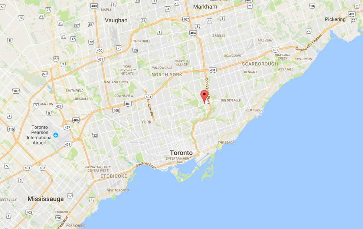 Karta över Flemingdon Park district Toronto