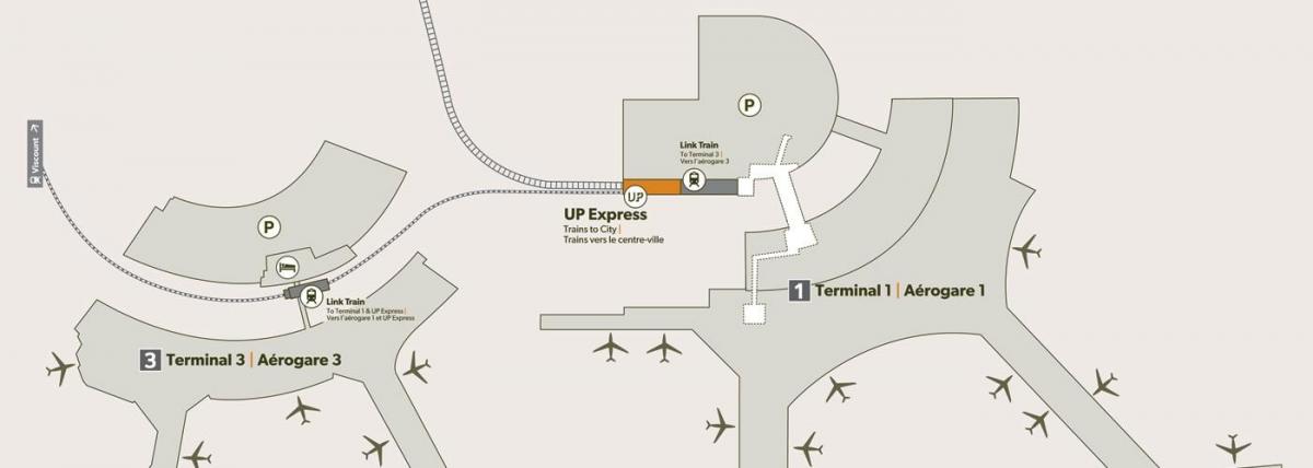 Karta över flygplatsen Pearson järnvägsstation