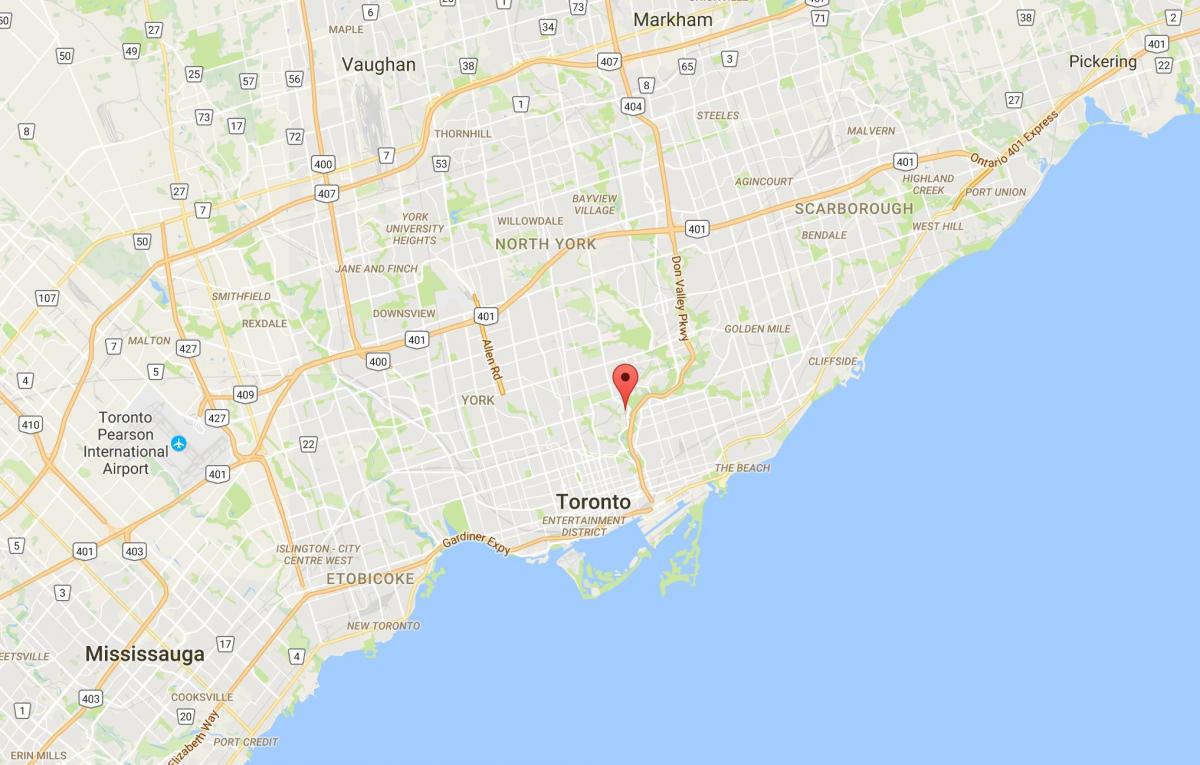 Karta över Governor ' s Bridge distriktet Toronto