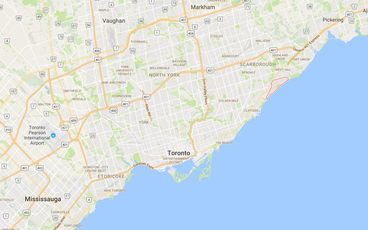 Karta över Guildwood distriktet Toronto
