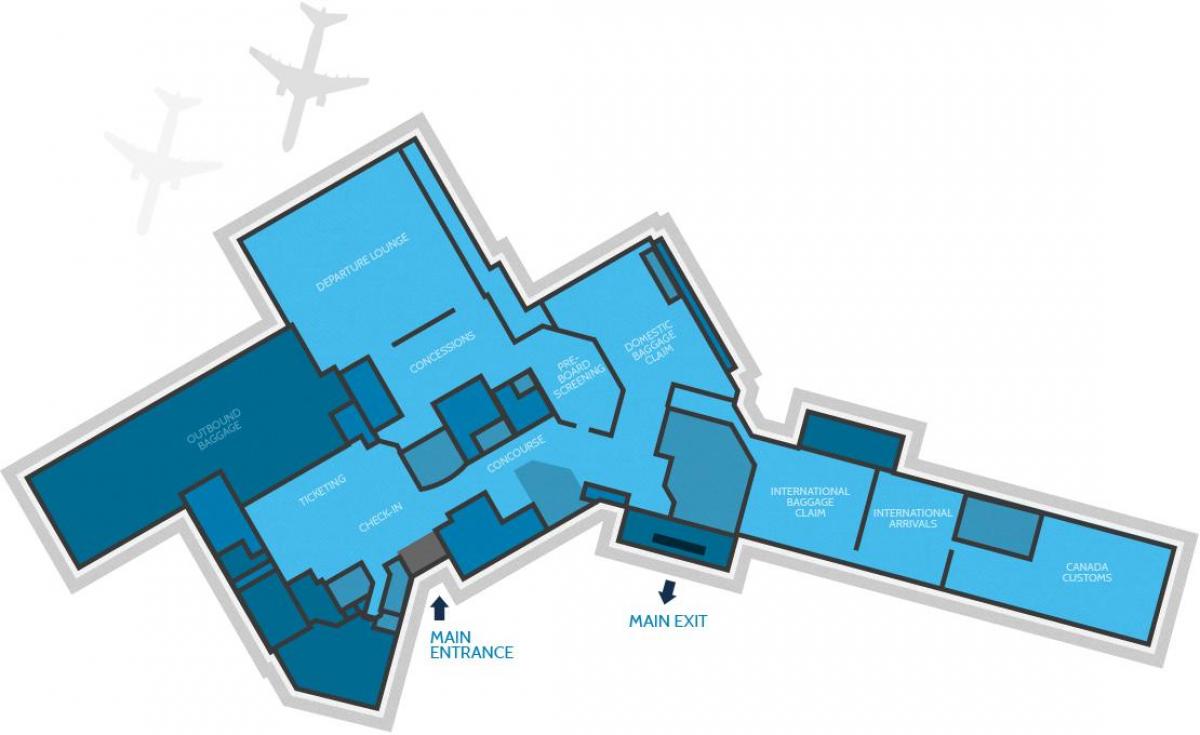 Karta över Hamilton airport terminal