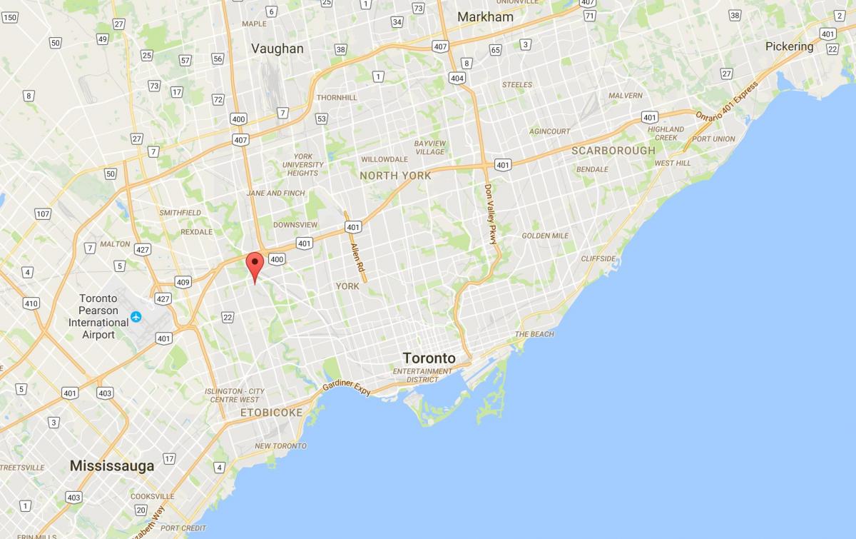 Karta över Humber Höjder – Westmount distriktet Toronto