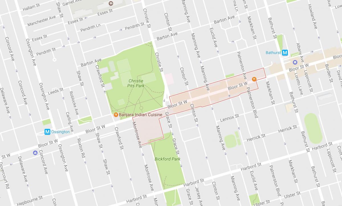 Karta över stadsdelen Koreatown grannskapet Toronto