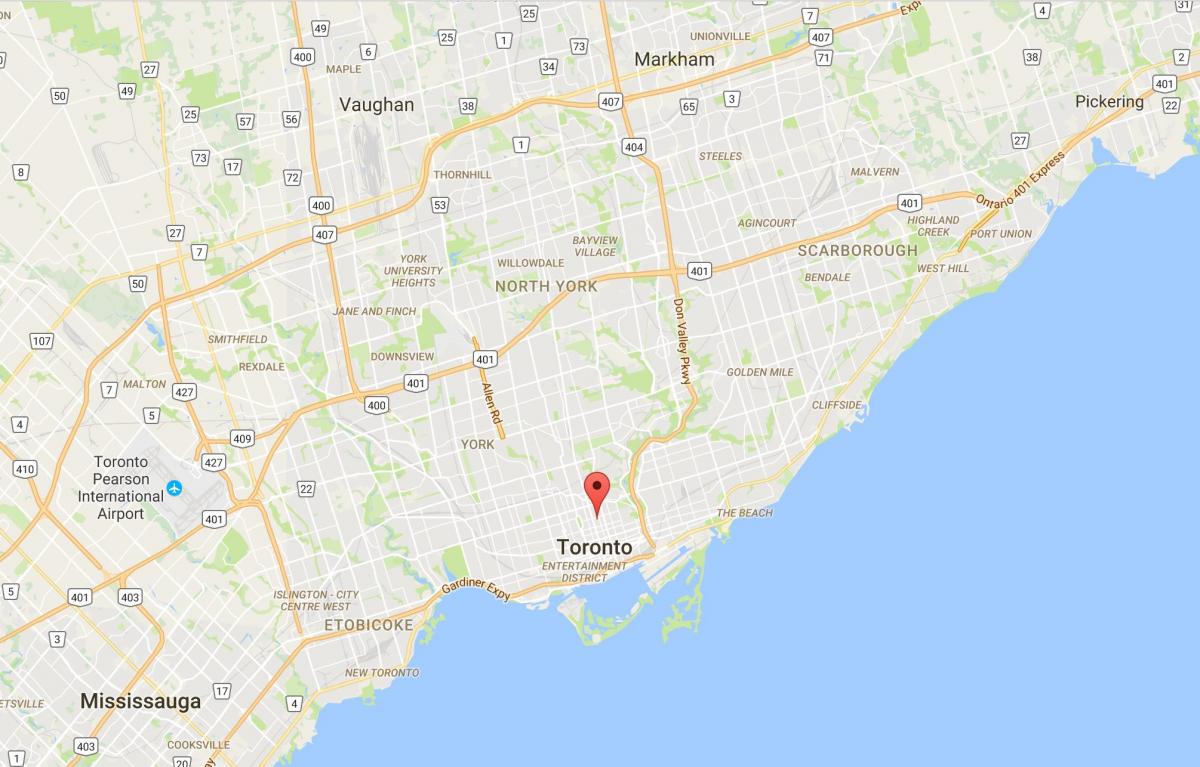 Karta över Kyrkan och Wellesley distriktet Toronto
