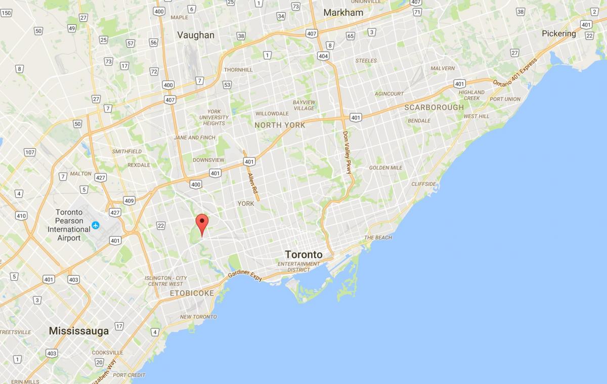 Karta Lambton distriktet Toronto