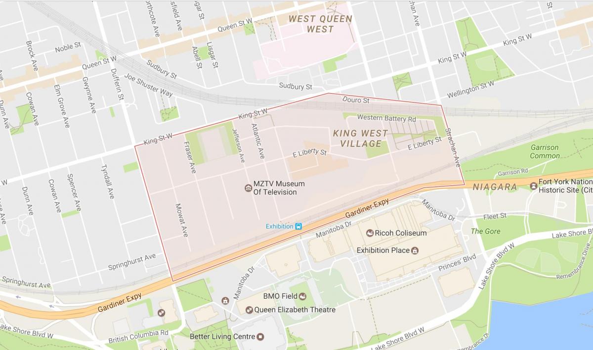 Karta över Liberty Village grannskapet Toronto