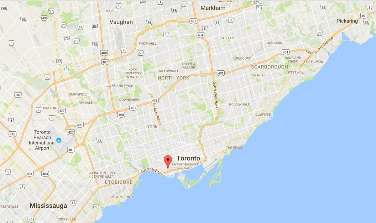 Karta över Liberty Village distriktet Toronto