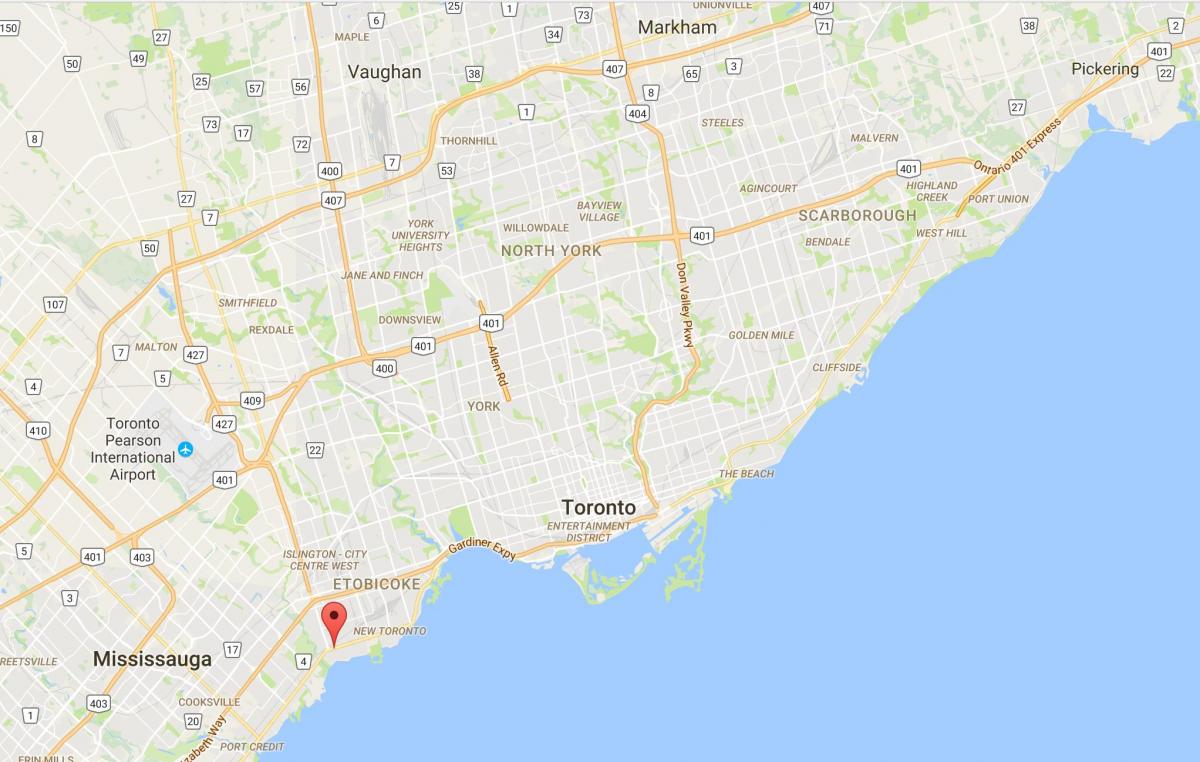Karta över Long Branch distriktet Toronto