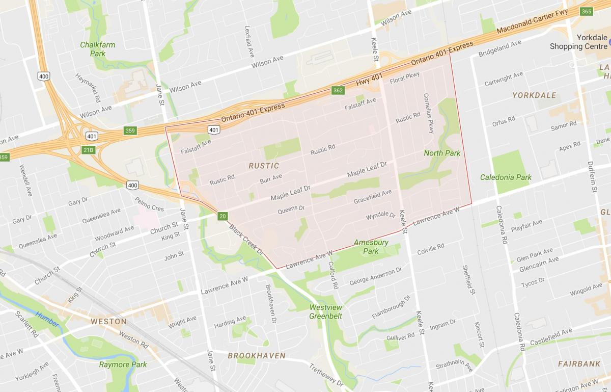 Karta över Maple Leafneighbourhood Toronto