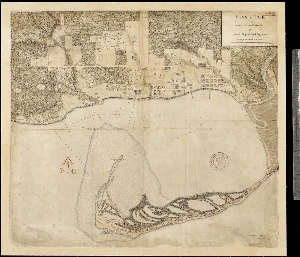 Karta över land York Torontos första centure 1787-1884