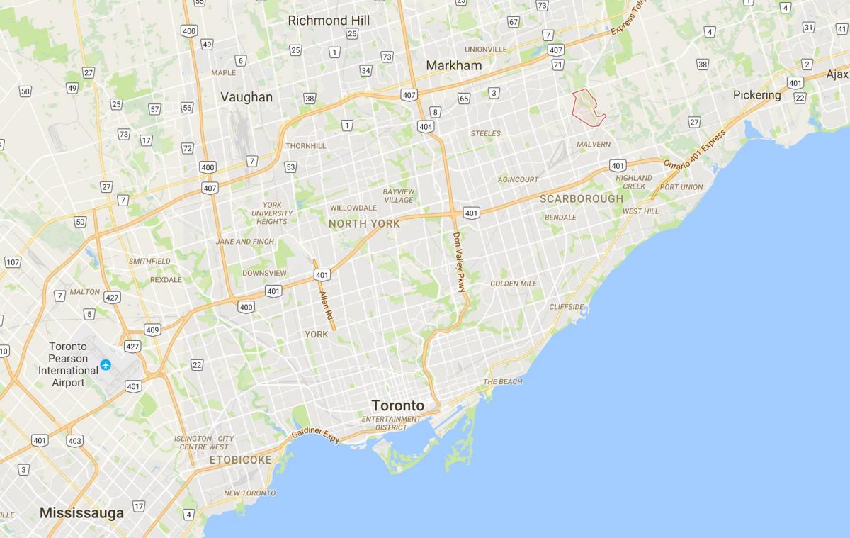 Karta över Morningside Heights distriktet Toronto