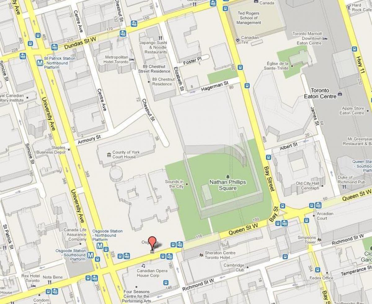 Karta över Nathan Phillips Square