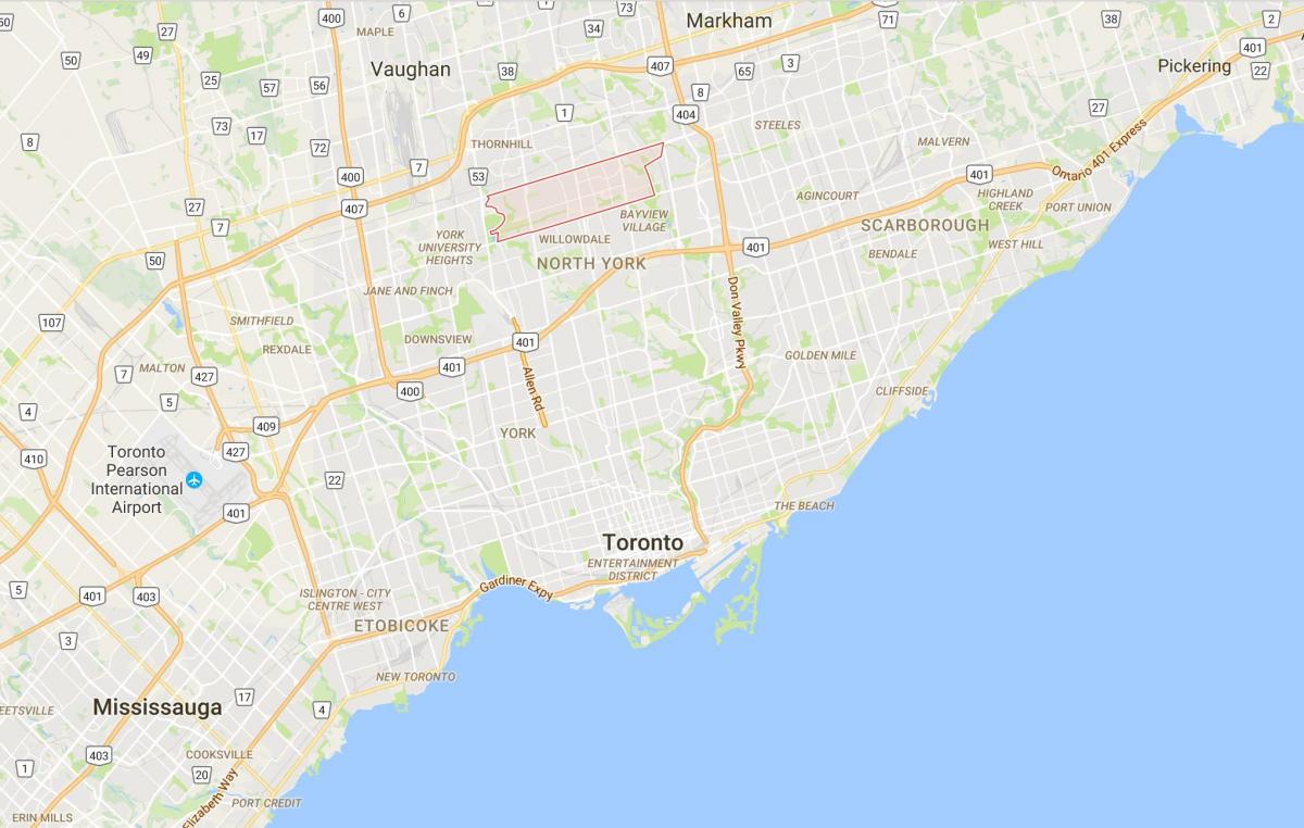 Karta över Newtonbrook distriktet Toronto