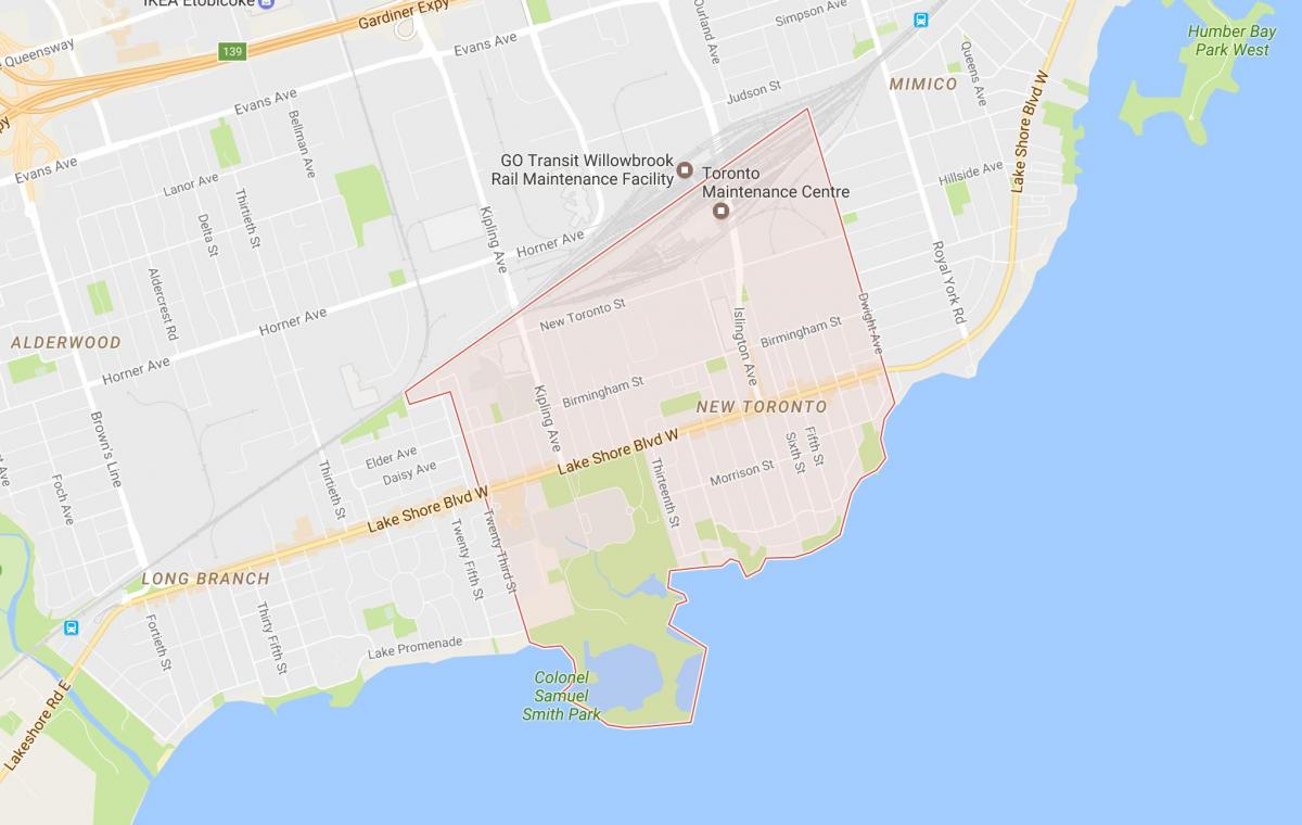 Karta över New Toronto grannskapet Toronto