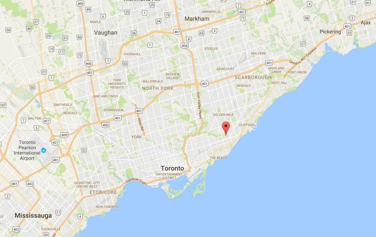 Karta över Oakridge distriktet Toronto