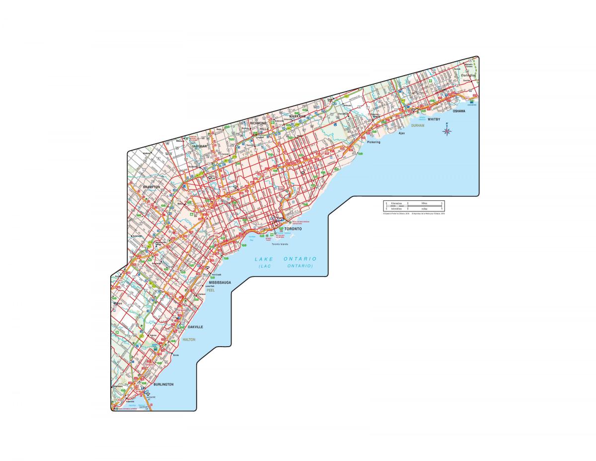 Karta över officiella Väg i Ontario