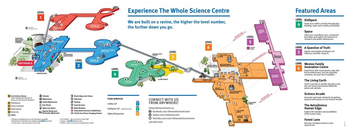 Karta över Ontario science center