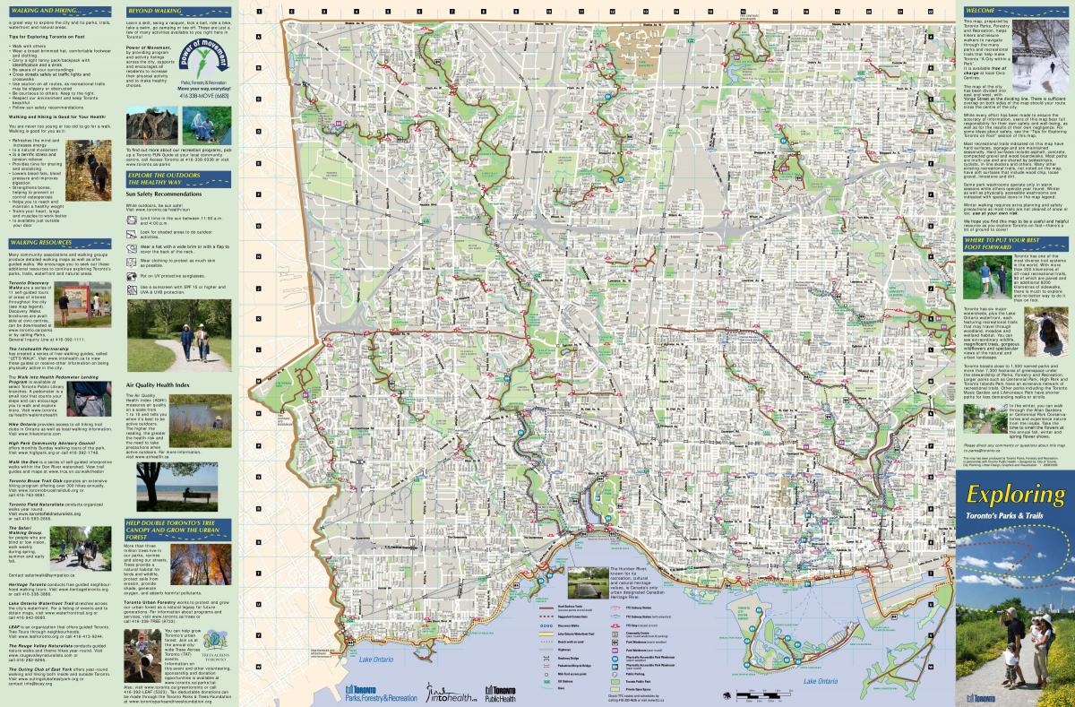 Karta över parker och vandringsleder Toronto West