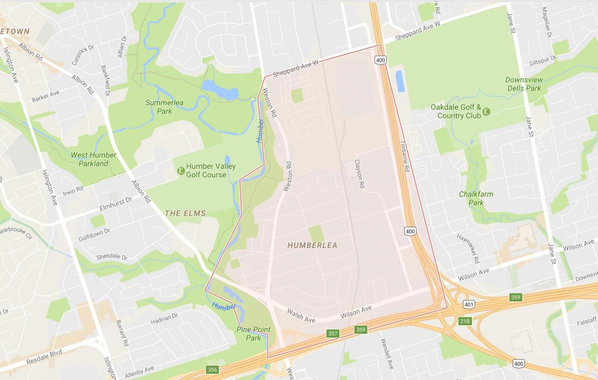 Karta över Pelmo Park – Humberlea grannskapet Toronto