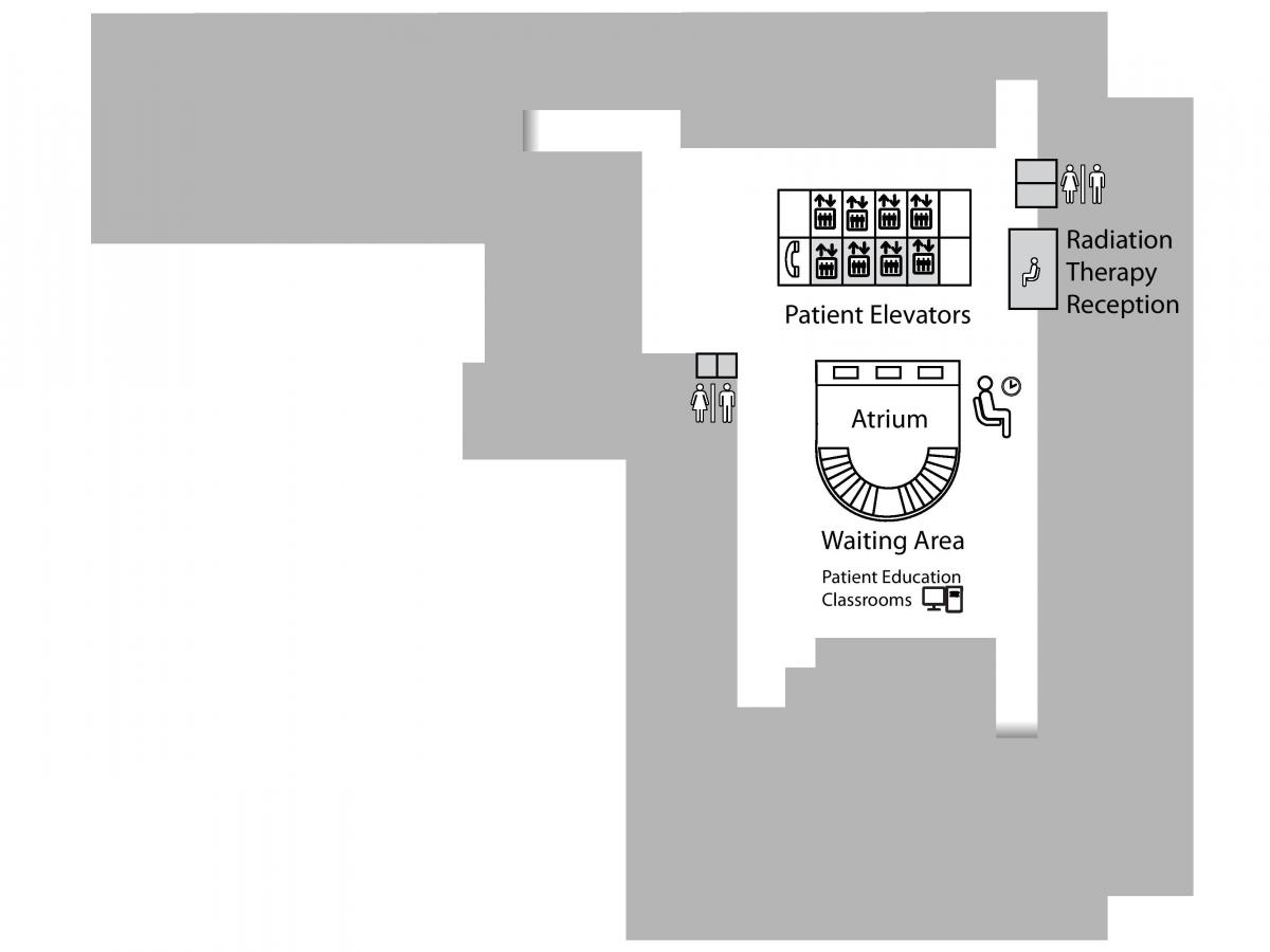 Karta över Princess Margaret Cancer Centre Toronto 1: a våningen Under (B1)