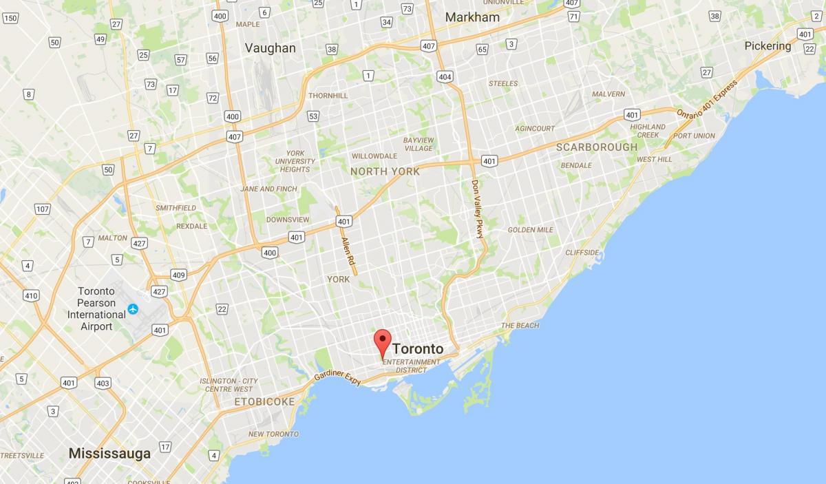 Karta över Queen street west Toronto