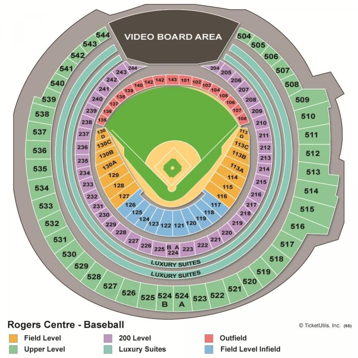 Karta över Rogers centre baseball